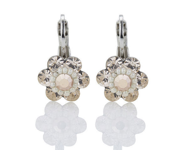 Crystal Flower Earings - Vintage Rose | Firucci