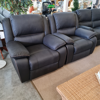 3 Seater Lounge with End Recliners + 2 Single Recliners | Jet Fabric