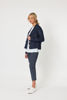 Danielle Cropped Linen Blazer - Navy | Gordon Smith