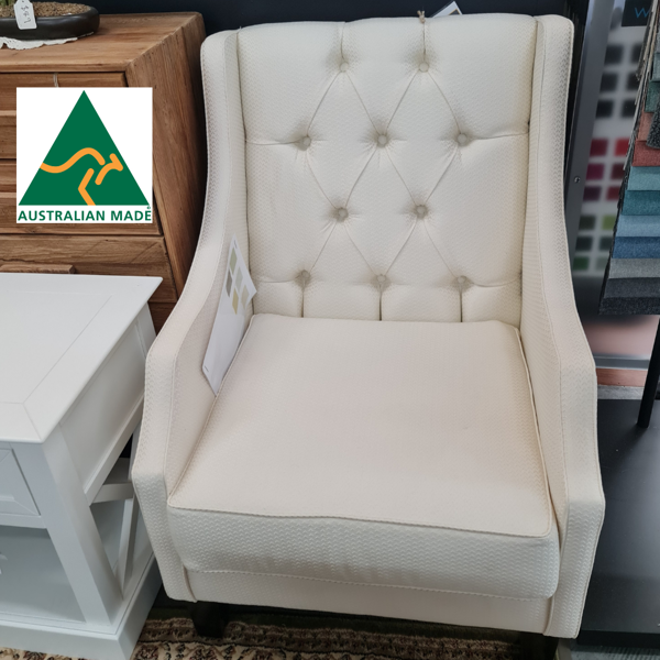 Finlay Chair with Button Back - Custom Made | Warwick Ripponlea Ivory