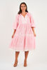 Molly Dress - Margot Emboidery - Pink | Naudic