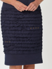 Charlie Cotton Twill Stretch Skirt - Navy  | Gordon Smith