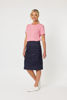 Charlie Cotton Twill Stretch Skirt - Navy  | Gordon Smith