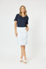 Portia Denim Skirt - White | Gordon Smith