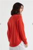 Cotton Mock Turtle Knit -  Persimmon | LD+C Knitwear