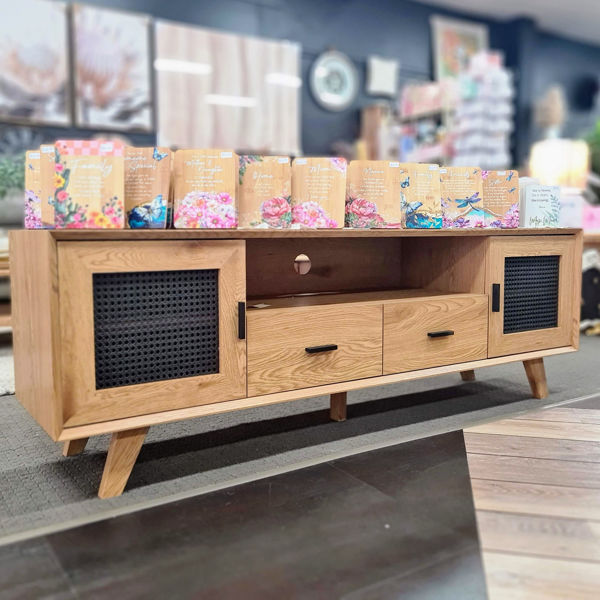 Lark Entertainment Unit | Black Rattan