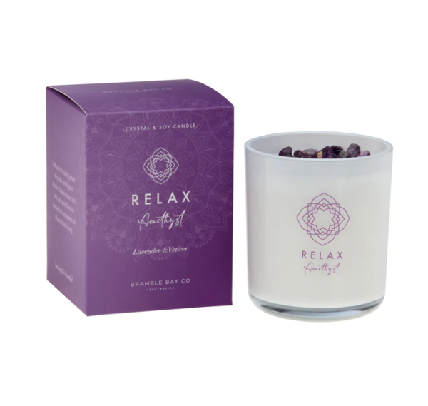 Crystal Boho Candle - Relax | Bramble Bay Collection