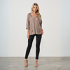 Tie Neckline Blouse- Mushroom | Holmes & Fallon
