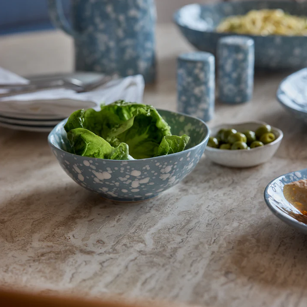 Speckle Light Blue/White Small Bowl | Madras Link