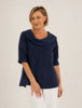 Short Sleeve Cowl Neck Top - Navy | Seesaw