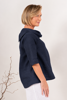 Short Sleeve Cowl Neck Top - Navy | Seesaw