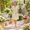 Linen Shawl Collar Dress - Sage  Seesaw