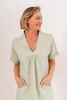 Linen Shawl Collar Dress - Sage  Seesaw