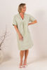 Linen Shawl Collar Dress - Sage  Seesaw