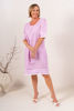 Short Sleeve Spliced Dress - PinkWhite  Seesaw