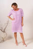 Short Sleeve Spliced Dress - PinkWhite  Seesaw