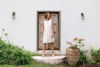 Linen Sleeveless Shift Dress - FlaxNavy  Seesaw