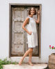 Linen Sleeveless Shift Dress - FlaxNavy  Seesaw