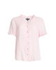 Audrey Ruffle Detail Linen Top – Pale Pink | Gordon Smith