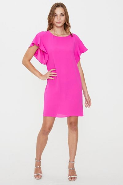 shift midi dress with sleeves