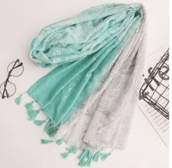 Picture of Mint Green Tassel Scarf