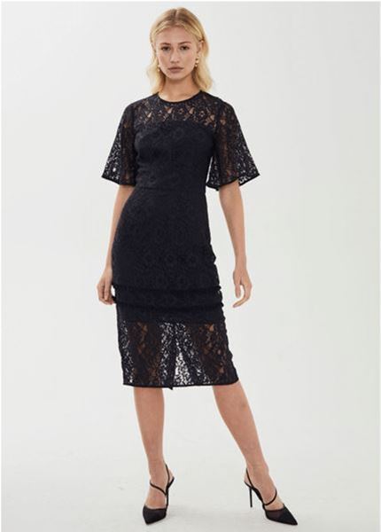 Picture of Giselle Flutter Lace Dress - Navy - Cooper St