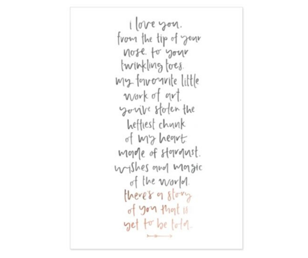 There's A Story of You | Rose Foiled A3 Art Print- Emma Kate Co