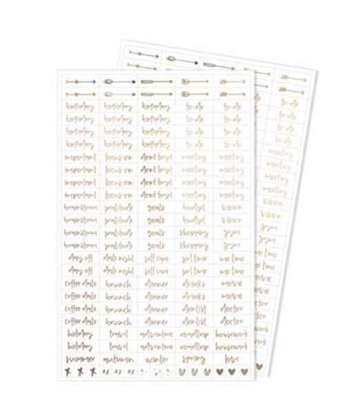 Stickers Set | Champagne Gold Foil [2 Sheets | Emma Kate Co