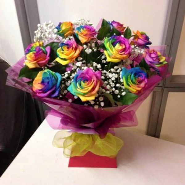 Box Of Rainbows | Rainbow Roses
