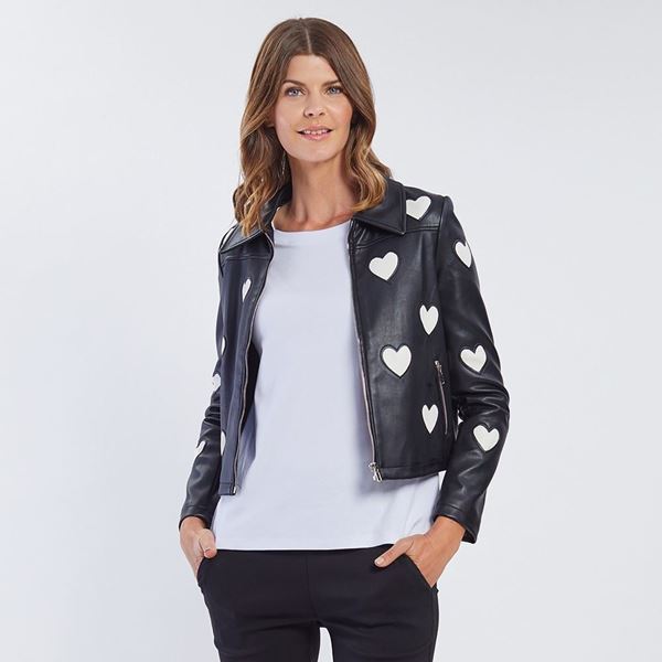 maje heart leather jacket