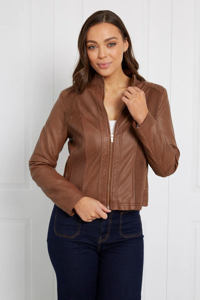 Enchanted On Conadilly Gunnedah Furniture Ladies Fashion Florist Biker Jacket Tan Caroline K Morgan