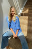 Picture of Oversize Pop-over Linen Top - Winter Blue | The Hut