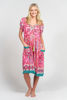 Picture of Sao Paulo Maxi Dress - Ikat Print - Pink | Naudic