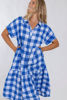 Picture of Gingham Midi Collared Dress - Electric Blue  | The Hut