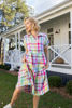 Picture of Gingham Midi Collared Dress - Rainbow  | The Hut