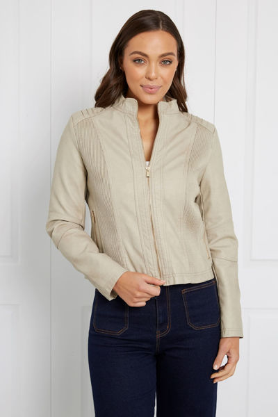 Picture of Biker Jacket - Stone | Caroline K Morgan