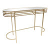 Aura Oval Console Table | Gold Metal/Mirror Finish