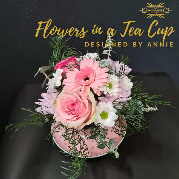 "Flowers in a Tea Cup" | Pastel Seasonal Flowers