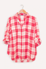 Plaid Linen Boyfriend Shirt - Berry | The Hut