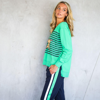 Tarra Gold Star With Stripes Sweater - Peppermint | 3rd Story