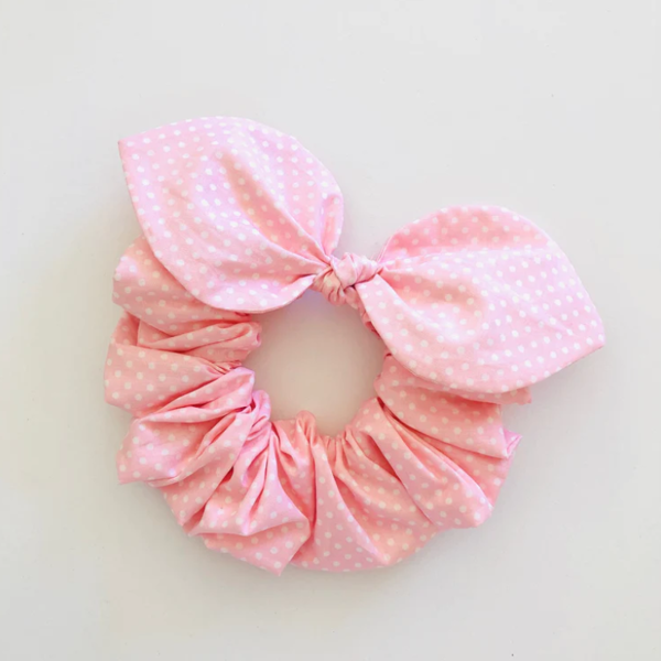Bow Scrunchie - Fairy Floss Polka Dot | Pip & Co Scrunchies