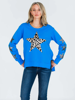 Sydney Leopard Star Print Sweatshirt - Glacial Blue | 3rd Story