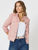 Military Style Denim Jacket - Pink | Threadz