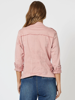 Military Style Denim Jacket - Pink | Threadz
