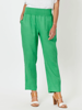 Jersey Waist Linen Pant - Emerald | Gordon Smith