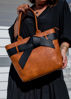 Chloe - Tan with Black Bow | Liv & Milly