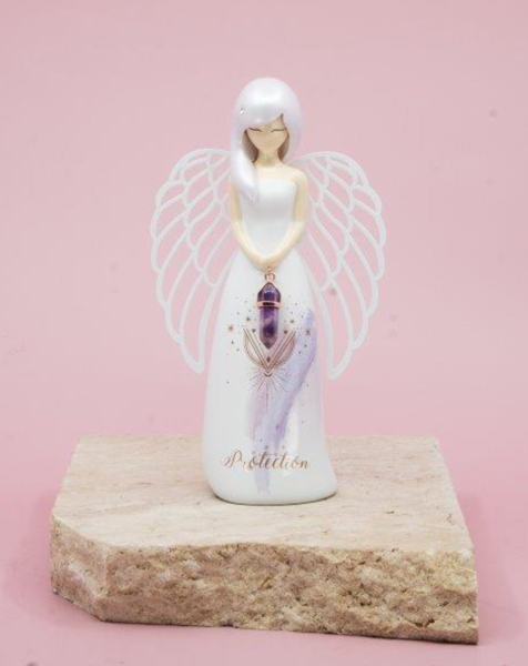 Angel Figurine - Protection with Amethyst