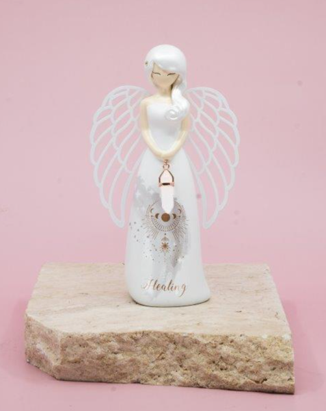 Angel Figurine - Healing with Clear Quartz