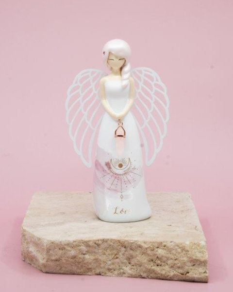 Angel Figurine - Love with Rose Quartz