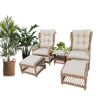 Corfu Outdoor - 5Pce Recliner King Suite | Natural/Stone